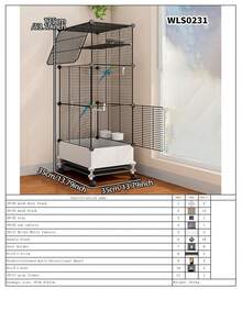 可堆叠鸟笼，带拉出式托盘，易于清洁，可移动鹦鹉笼，适用于饲养玄凤鹦鹉、鹦鹉、爱情鸟 - 拼裝款 - 查看 14