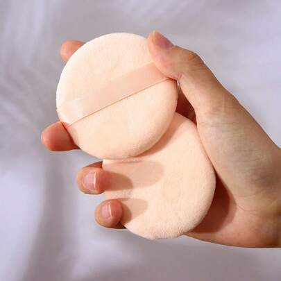 2/4/6個 アプリコット ラウンド フロック パウダーパフ、クリスタル スーパーソフト パウダーパフ、パウダーコンパクト専用、吸収しない、両面フロック パウダーパフ、リボン手編み ファインパウダーパフ、ソフトパウダーパフ、ラウンドフロック ルースパウダーパフ、パウダーパフ、ドライパウダーセッティング、フェイシャルメイクアップスポンジパウダーパフ、ビューティーメイクアップツール、ホーム&トラベル、男女兼用、ギフト、ホリデー