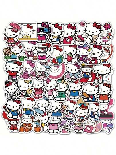 50/100张Hello Kitty手机壳贴纸，Kuromi贴纸，防水贴纸，DIY贴纸，装饰贴纸，卡通贴纸，行李箱贴纸，笔记本水瓶吉他贴纸