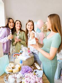 40张蓝色刮刮式验孕套装，适合男宝宝的迎婴派对游戏 - 彩色 - 查看 6