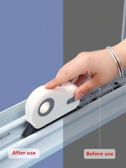 1 Whale Shape Gap Cleaning Brush - Ergonomic Handle, Bristle Design For Stove, Windows And Tile Gaps - White And Orange Color Matching For Efficient Dust Removal