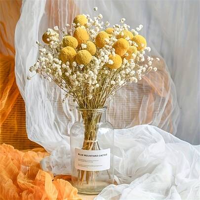 10/20 Pcs Bohemian Style Dried Flower Bouquet, 17 Inches Size, Ideal For Tabletop Decor, Parties, DIY, Perfect For Christmas, Halloween And Autumn Decoration