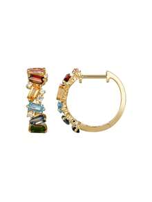 Khuyên tai vòng bằng bạc Sterling 925 đính đá Zirconia cầu vồng, món trang sức thiết kế sang trọng, thời trang, phù hợp để đeo hàng ngày hoặc dự tiệc. - Bông tai cầu vồng - Xem 8