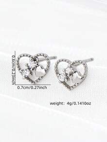 1对微型氧化锆蝴蝶吊坠耳环（0.03μm） - 鋯石愛心耳環 - 查看 3