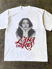 Refreshing Summer Lana Del Reys T-Shirt Vintage 90 Jahre Album Cover T-Shirt Retro Indie Thetisches Shirt Trauriges Mchen Y2K Lana Grafikshirt - 白色 - 查看 1