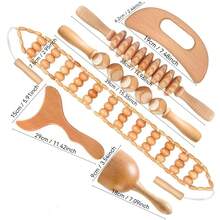 1pc/6pcs Massage Tool Set, Manual Massager, Face Massager, Shoulder Massager, Massage Kit, Leg Massager, Hand Massager, Foot Massager, Arm Massager, Wooden Massager, Massager, Natural Wooden Massager - Multicolor - View 3