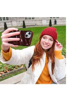 1 Pc Apple Glitter Liquid Case Compatible With IPhone 14 Pro Max/13/12/11 Protective Cover Compatible With IPhone 15 Pro Max/15 Pro/15 Waterproof Shockproof Anti-Fall Scratch Resistant - 酒紅 - 查看 5