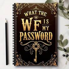Sổ tay mật khẩu cao cấp, gáy xoắn vàng - 70 trang, dùng để lưu mật khẩu và nhật ký website an toàn, bìa thiết kế hình chìa khóa trang nhã, dùng để sắp xếp mật khẩu internet, tài khoản trực tuyến và các tài liệu quan trọng, họa tiết khóa trang trí, gáy xoắn bền chắc, sổ tổ chức cá nhân, lưu trữ thời trang, giấy cao cấp, lý tưởng cho sử dụng văn phòng chuyên nghiệp. - A5 - Xem 5