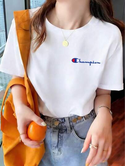 国内発送 200g 純綿 T シャツ 2026 夏新作 プリント柄 レディース丸首半袖 カジュアルコーデ カップル着用可