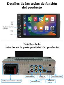 Reproductor multimedia para automóvil, compatible con CarPlay inalámbrico y Android inalámbrico, pantalla portátil universal para automóvil con cámara. - A - Ver 6