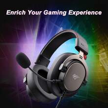 HAVIT H2015E Gaming Headsets For PC, 53MM Drivers Surround Sound, Headset With Mic, Gaming Headphones With Mic, Clear Communication, Light-Weight And Skin-Friendly, Durable Aluminum Frame - 查看 10