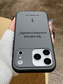 1个“但在神凡事都能”马太福音19:26经文双色手机壳，TPU边框+硬质PC背板双层保护，波浪形防滑+纹理按键，励志宗教十字架图案，兼容和Galaxy手机 - 灰色 - 查看 5