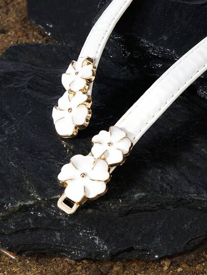 Opalesca 1pc Women Flower Decor Belt Casual Valentine's Day Fall, Autumn, Halloween