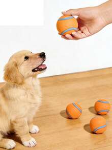 1 Stück elastischer Hundeball - reinigt Zähne, wasserdicht, geeignet für Training & Spiel, leuchtend orange & blau - für mittelgroße Hunde, Haustier Spielzeug, Hundekauknochen, Hundeballspielzeug, Haustier Sprungball, fester elastischer Ball, Spielzeug für kleine Hunde, strapazierfähiger Haustierball - Orange - Übersicht 8