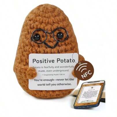 Potato For Positive Small Gifts NFC Best Birthday Gift For Women/Friend/Girl/Boy Relaxing Gift With Daily Scripture Funny Inspirational Good Luck Gifts Crochet  Glasses Potato