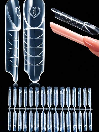 75/150pcs Boxed 3D Reverse Space French Nail Dual Form Magic Caps Zone French Dual Forms For Beginners& Pros Builder Nail Gel