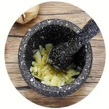 1 Set Of Grinder & Pestle Set - PP Garlic/Pepper/Spice Grinder Bowl - Multi-Functional Kitchen Tool For Seasonings, Grains Spice Grinder - Household Kitchen Gadgets - Black - View 7
