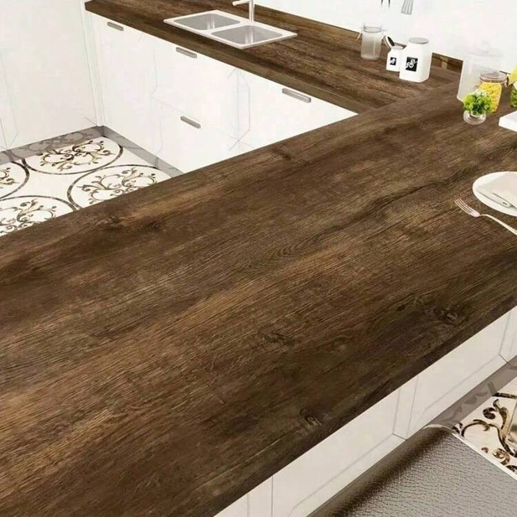 1 Roll Chinese Style Self-Adhesive Wood Grain Wallpaper, Easy To Remove, Random Wood Grain Pattern Design, Suitable For Bedroom, Cabinet, Living Room, Desk, Furniture And Door Decoration, Peel And Stick Wallpaper, 45CM*500/300/100CM - Brown - View 4