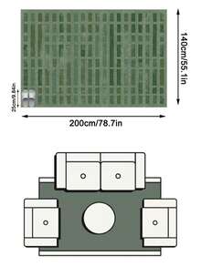 1件装现代简约做旧多色条纹格纹柔软仿羊毛地毯/地垫，适用于浴室、厨房、玄关、走廊、床边、客厅、卧室，可机洗，家居装饰 - 彩色 - 查看 15