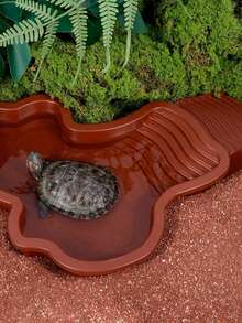 2pcs/Set Reptile Swimming Pool With Ramp, Reptile Food & Water Bowl, Reptile Habitat Decor For Geckos, Snakes, Turtles, Lizards - Multicolor - View 6