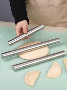1pc 430 Stainless Steel Hollow Rolling Pin, Available In 20/25/30cm, Dumpling Wrapper / Pizza Dough / Pasta / Baking, Non-Stick, Easy To Clean, Anti-Slip, Durable, Baking Tool, Kitchen Essential, Multifunctional Kitchen Gadget, Baking Ritual Goods - View 9