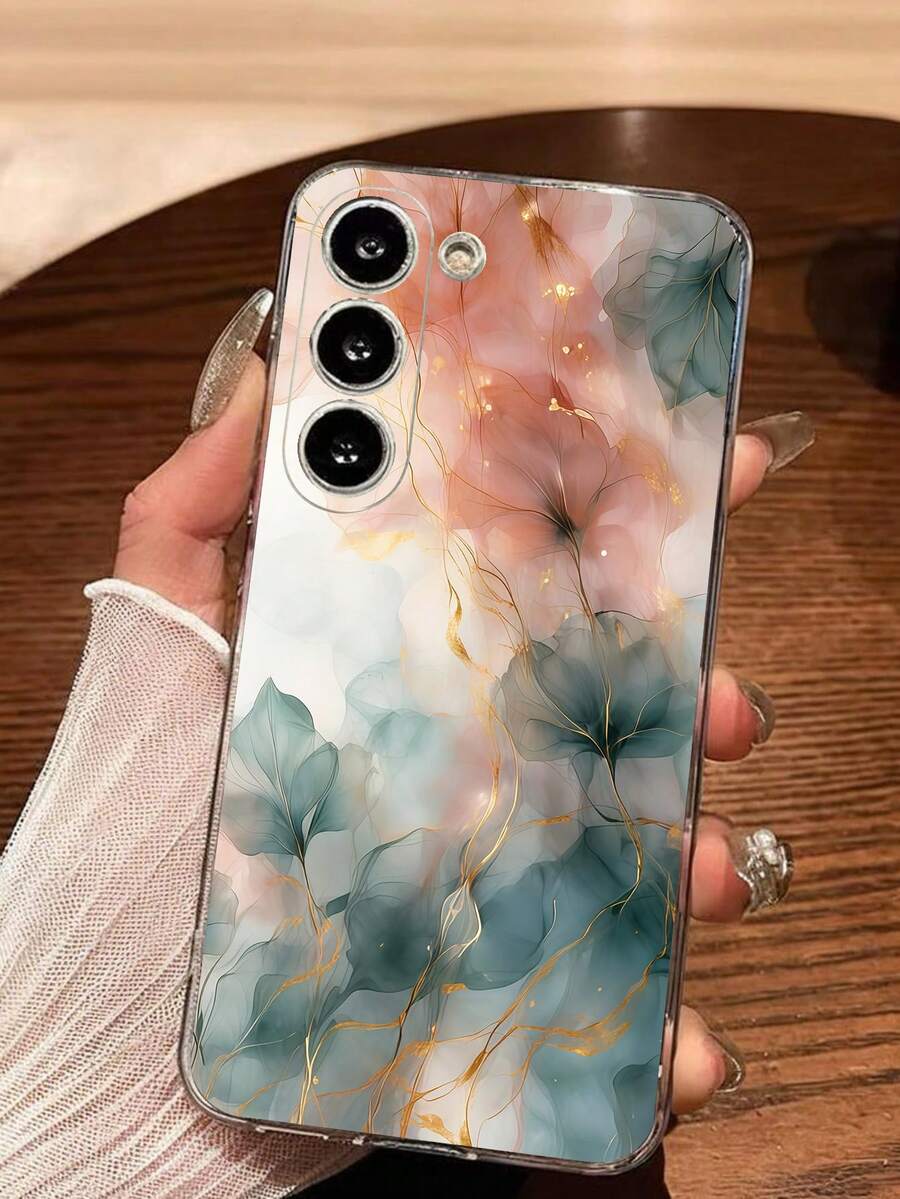 1个渐变扎染花卉图案透明软壳手机壳,兼容三星Galaxy A04e/12/A13/A14/A34/A50/A52/A53/A54/S21/S22/S23/S24/S25/S25 Ultra,国际版,非国内版 - 無色 - 查看 1