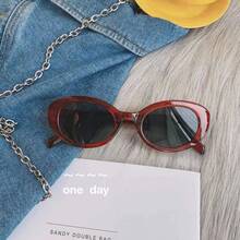 Korean-Style Blogger , Egg-Shaped Small-Face  With A High-End Feel, Tea Color - Khung đỏ, mảng màu xanh lá cây - Xem 6