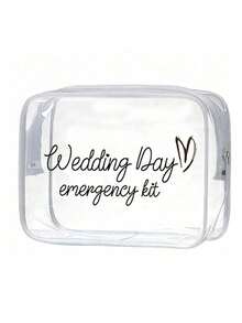 1件装新娘婚礼应急化妆包 - 个性化涤纶化妆包，轻便拉链收纳袋，可机洗，不易褪色，可折叠 - 时尚白色洗漱包，化妆品收纳袋，透明化妆包，洗漱袋，旅行化妆包，度假必备，女士旅行礼物 - 彩色 - 查看 11