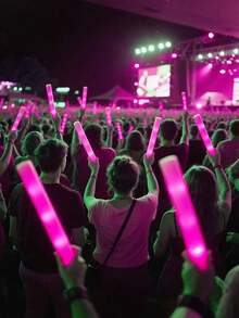 20/10/5/1pc LED Glow Sticks For Party, Wedding, Birthday, Christmas And Halloween, Battery Powered, Perfect For Creating A Vibrant Party Atmosphere, Celebration Essential | Glowing Accessories | Practical Lighting - Rose Pink - View 3