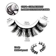 Russian Volume False Eyelashes, D Curl Density, Curly & Thick, High Quality Eyelash Extensions, Natural Makeup Effect, Soft & Curly, Eyelash Lengthening, Stunning Eyelash Effect, Eyelash Strips, Eyelashes, False Eyelashes, Gift For Women - Black - View 6