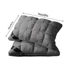 Queen Pillow 2-Piece Set Is Suitable For Side Sleeping, Abdomen And Back Sleeping, With Fluffy Down Instead Of Microfiber Filled Pillows Mother's Day Gift Almohadas Para Dormir - Grey - View 8