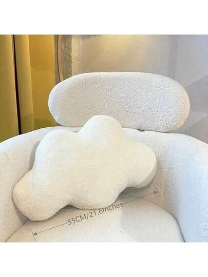 1个柔软可爱云朵造型抱枕，柔软汽车毛绒抱枕，沙发抱枕，创意礼品靠垫，适用于办公室椅、客厅沙发、床等家居装饰