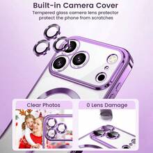 1个Hadaasi深紫色亮面电镀磁吸镜头保护壳，兼容 17、17 Pro、17 Pro Max、17 Air、11、12、13、14、15、16 Pro、Pro Max，Galaxy A54、S22、S23、S24、S25 Ultra、A54、A55、A16、S20P、S20U、Note10、Note20U、A36、A35、A34、S26、A25、A24、A15、A14、A06、A05、A05S，支持无线充电 - 深紫色 - 查看 6