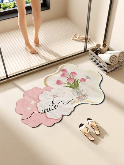 1 tấm thảm phòng tắm bất đối xứng với họa tiết hoa tulip, kiểu dáng sang trọng, phù hợp cho phòng khách, phòng ngủ, phòng học, phòng tắm, vòi sen, nhà bếp, ban công, lối vào, sử dụng trong nhà, thảm trang trí phòng, thảm phòng khách, thảm phòng ngủ, thảm nhà bếp, thảm lối vào, thảm trang trí nhà cửa, phù hợp cho mọi mùa.
