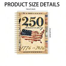 250th Anniversary Of The United States Notebook | A5 Striped Paper, Patriotic Gift, Suitable For Daily, School And Office Use, Fashionable Planner, Patriotic Interest - Notebook - View 2