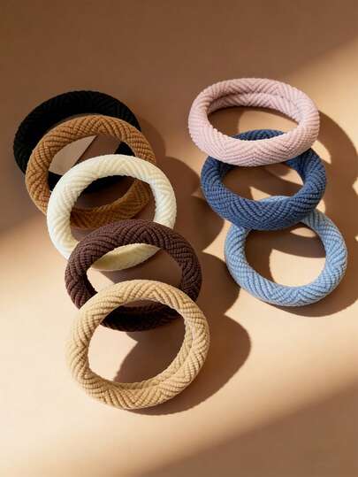 2026 New Milk Coffee Color Seamless Hair Ties, High Elastic Thick Hair Bands For Ponytail, Stylish Cute Hair Ropes Elastic Bands For Women Girls, Perfect Easter Mother's Day Graduation Gift