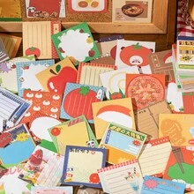 Giấy ghi chú kiểu cổ điển, sổ tay thời Showa, nhãn dán trang trí tường dùng cho sổ lưu niệm và nhật ký. - Nhiều màu - Xem 4