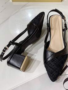 Teenagers' Sexy Shiny Gold Pointed Toe High Heel Sandals With Ankle Strap And Open Toe Design - Ideal For Parties And Events - Black - View 8