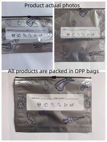 1/10/15/20/45Pcs Durable Antibacterial Foil Bags, Thick Aluminum Foil Food Pouches, Zipper Closure Food Bags, Reusable Fresh-Keeping Organizer, Practical Kitchen Supplies For Freezer Storage & Food Sorting - Multicolor - View 11