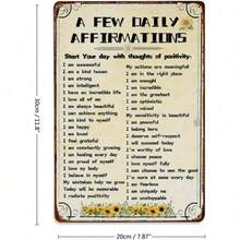CIF BUY Vermayr Motivational Quote Tin Sign 8x12 Inch Vintage Rustic Metal Poster Positive Affirmations Wall Art Decor For Living Room O - Nhiều màu - Xem 5