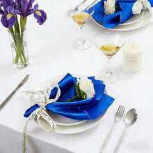 16 Pcs Napkins Cloth 43*43cm/17*17inch Satin Elegant Durable Washable Ideal For Weddings Receptions Banquets Birthday Parties Cocktail Hours Holiday Dinners Christmas New Year Thanksgiving Easter Events Bridal Showers - Multicolor - View 1