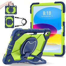 1pc 3-In-1 Anti-Drop Design, Adjustable Shoulder Strap, PC+Silicone Material, 360° Rotatable Handgrip Stand, Sturdy Protective Case Suitable Compatible With Ipad 11th (A16) 2025, 10th 2022, Galaxy Tab A11+ 2025/A9 Plus, Fashionable And Ideal For Gifts And Awards. - Multicolor - View 93
