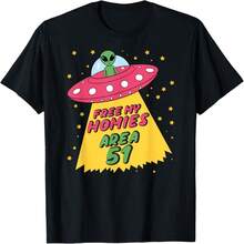 Free My Homies Area 51 R Green Face Alien Funny T-Shirt - 黑色 1 - 查看 1