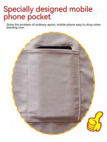 1件防水防油厨房围裙，中性工作面料，卡通印花时尚腰带，女士厨房围裙 - 多色 - 查看 5