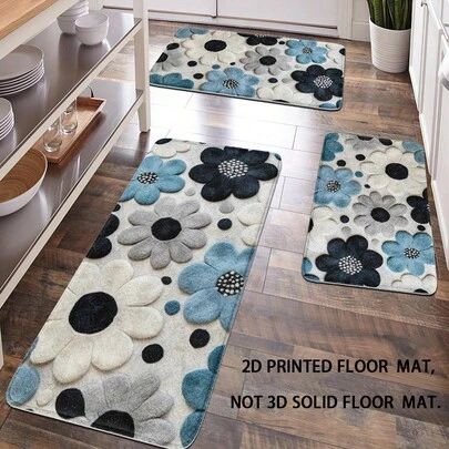 1件装家居装饰，浴室装饰，浴室地垫，防滑浴垫，厨房装饰，厨房地垫，地毯，浴室套装，入口地垫，门垫，柔软绒面，家居装饰，防疲劳地垫，花卉图案地垫，可爱主题装饰，柔软舒适，放松双脚，缓解疲劳