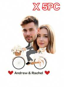 1/3/5pcs Custom Creative Wedding Keychain With Personalized Acrylic Photo Portrait - Customize Couple Photos And Text, Personalized Photo Keychains, Wedding, Anniversary, Valentine's Day Gifts - Multicolor - View 22