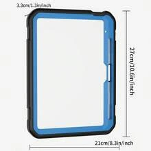 Military Industry Anti-Fall 1pc, Mini 6 Case, Mini 7 Case (With 360-Degree Rotating Wrist Strap/Stand), Air 5th/4th Gen 10.9 Case Tablet Cover, (A16) 11th Gen/10th Gen - Red + Blue - Black + Sky Blue - View 5