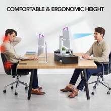 PERLECARE Dual Monitor Stand For 2 Monitors, Monitor Stand For Desk, Adjustable Computer Monitor Stand With 2 Slot, Multifunctional Desktop Organizer Stand For Laptop, PC, Computer, Printer - 查看 2