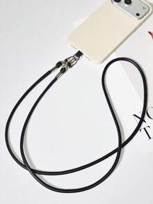 Cute Leather 1 Set Solid Color Leather Phone Lanyard Strap With Phone Case Gasket Patch, Unisex Stylish Multifunctional Phone Anti-Drop Anti-Lost Strap, Long Double-Ended Buckle Bag Strap, Universal Camera Strap, Jelly Balloon Dog Phone Pendant Keychain, Exquisite High-End Creative Cute Bag Charm, Spring Gift Birthday Present - Black Leather Cord + Puppy Keychain - View 5