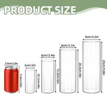 Tomnk 16/24/36/48/72/96pcs Clear Glass Cylinder Vases, 4, 6, 8, 10 Inch Tall Cylinder Vases For Centerpieces, Glass Flower Vase Floating Candle Holder Vase For Table Shelf, Party, Wedding, Home Decor, Spring Garden Decor, Mother's Day Decor, Ideal Mother's Day Gift - Trong sáng - Xem 6